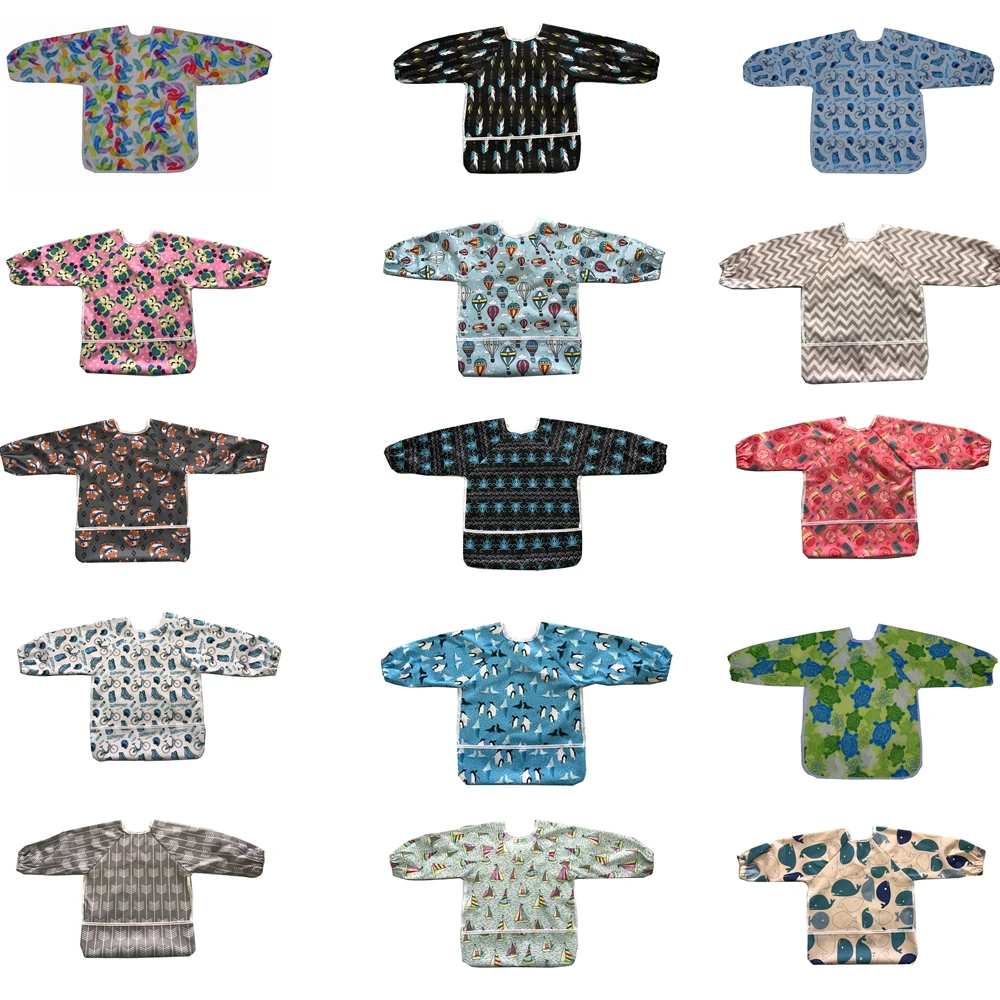 Детские нагрудники JUTESK/фартук/рубашка с длинными рукавами и карманом для детей 1-3