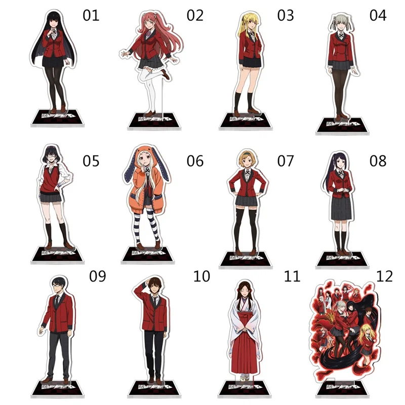 

Anime Kakegurui Figure Jabami Yumeko Acrylic Stand Character Model Plate Holder Desktop Decoration Stationery Toy Collection