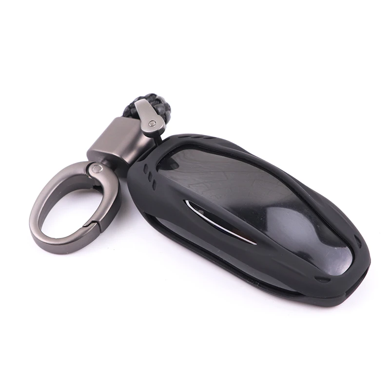 Роскошный Черный цвет чехол для ключа автомобиля сумка протектор Tesla Модель S с