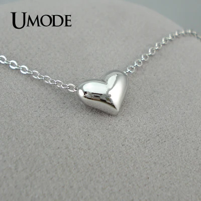 UMODE Новинка 2015 Ожерелье с отполированной подвеской позолоченное белым золотом в
