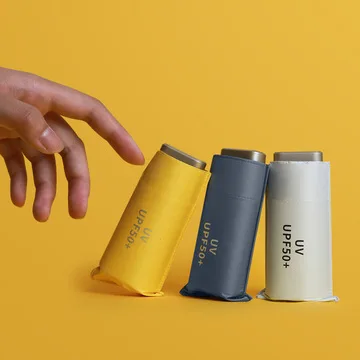 Миниатюрный карманный зонтик от солнца защита ультрафиолета женский