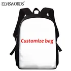 ELVISWORDS 3D индивидуальный дизайн для детей 15 дюймов школьные сумки Детский рюкзак на плечо Подростковые Сумки для книг Женские повседневные сумки Mochila
