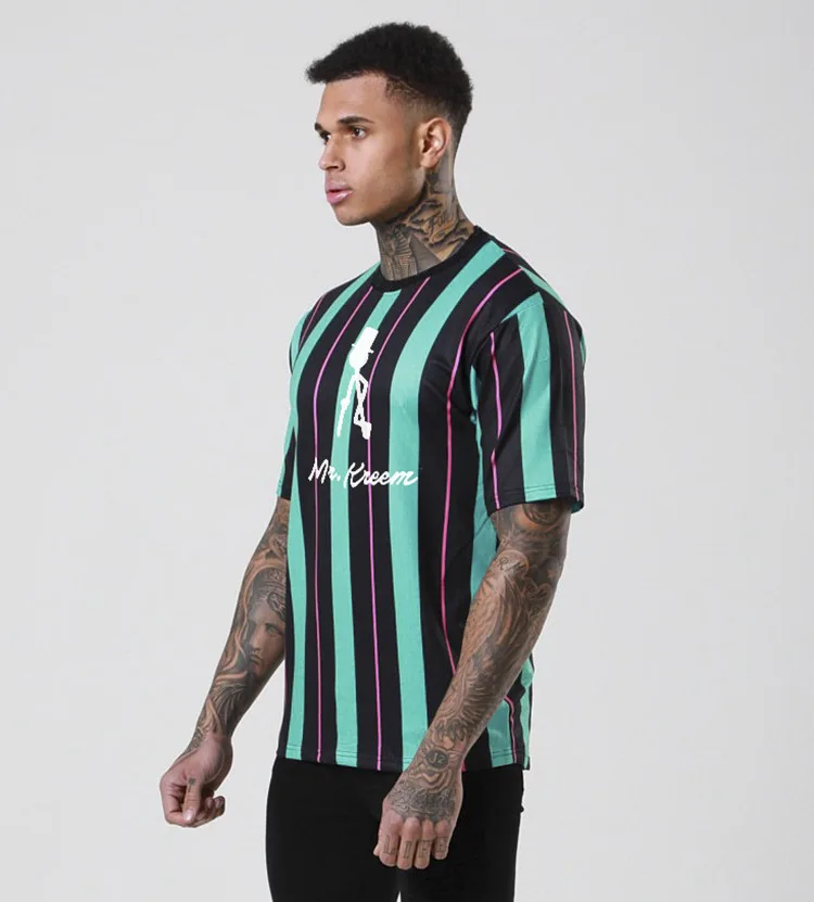 FRMARO Мужская футболка 2019 летняя модная s повседневные полосатые рубашки Короткие