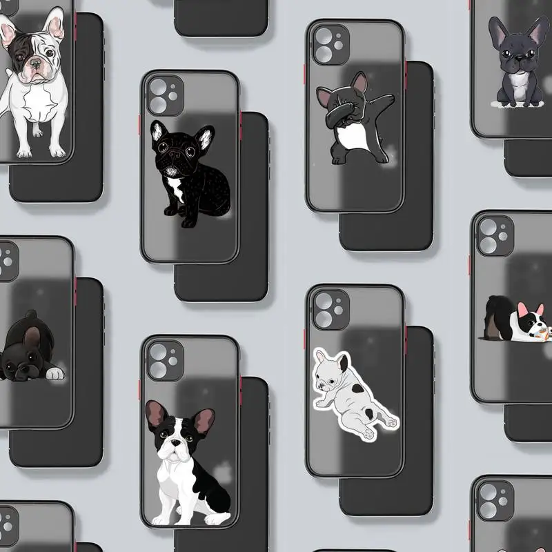 

Brindle Frenchie Puppy Cute Phone Case matte transparent For iphone 7 8 11 12 plus mini x xs xr pro max cover