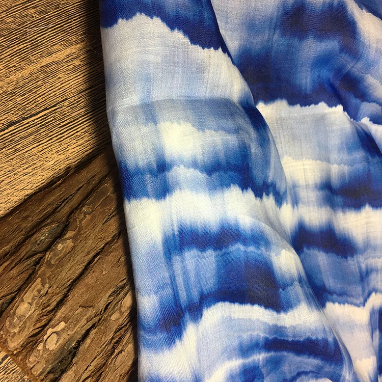 Галстук краска стиль батик принт ткань льняная хлопковая летняя рубашка платье