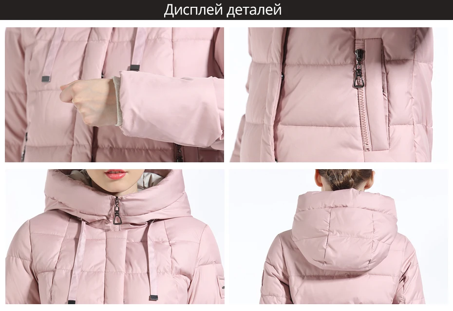 GASMAN Пуховик Зимний Женский Средней Длинны Зимняя Куртка Женская С Капюшоном Открытое Теплое Пальто Женское Зима Парка Женская Зимняя Мод В Европейском Стиле Новая Зимняя Коллекция Пуховик Белый Цвет
