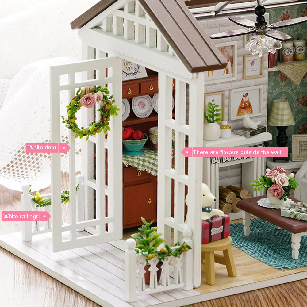 3D Деревянный DIY сборный миниатюрный кукольный домик, игрушки для спальни, модель с чехлом, кукольный дом, мебель для детей, подарки на день рождения Xams
