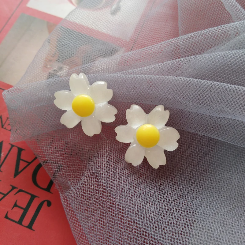 

Mihan Sweet Jewelry Flower Earrings Pretty Design Sweet Korean Temperament Resin Earrings For Girl Fine Accessories
