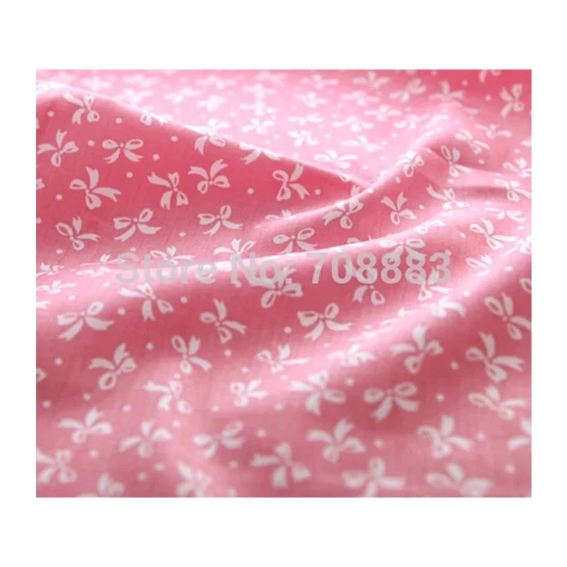 Teramila 1 метр 100% хлопок ткань розовый белый бант стеганая Лоскутная Ткань детское