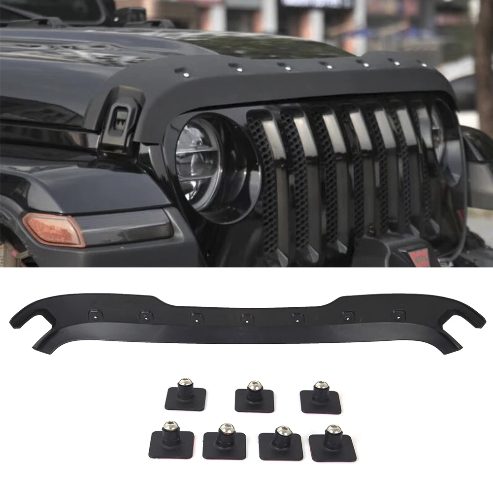 For Jeep Wrangler JL Car ​Hood Protector Trail Armor Hood Stone Guard Matt Black For Jeep Gladiator Wrangler JL 2018 2019 2020