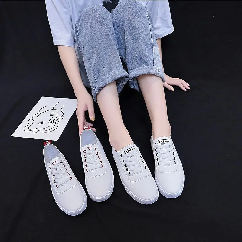 

White Casual Women Simple Flat Shoes 2021 Leather Spring Autumn Breathable Shoes Woman Loafers Lace Up Zapatos De Mujer