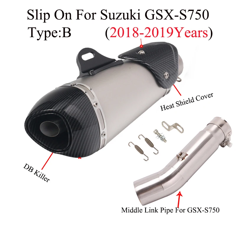 Для Suzuki GSX S750 GSX-S 750 Moto rcycle глушитель выхлопных газов moto Carbon DB Killer escape среднее