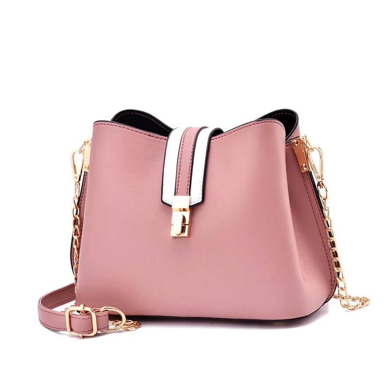 2020 new women's bag fashion shoulder pu leather messenger simple portable ladies bucket | Багаж и сумки