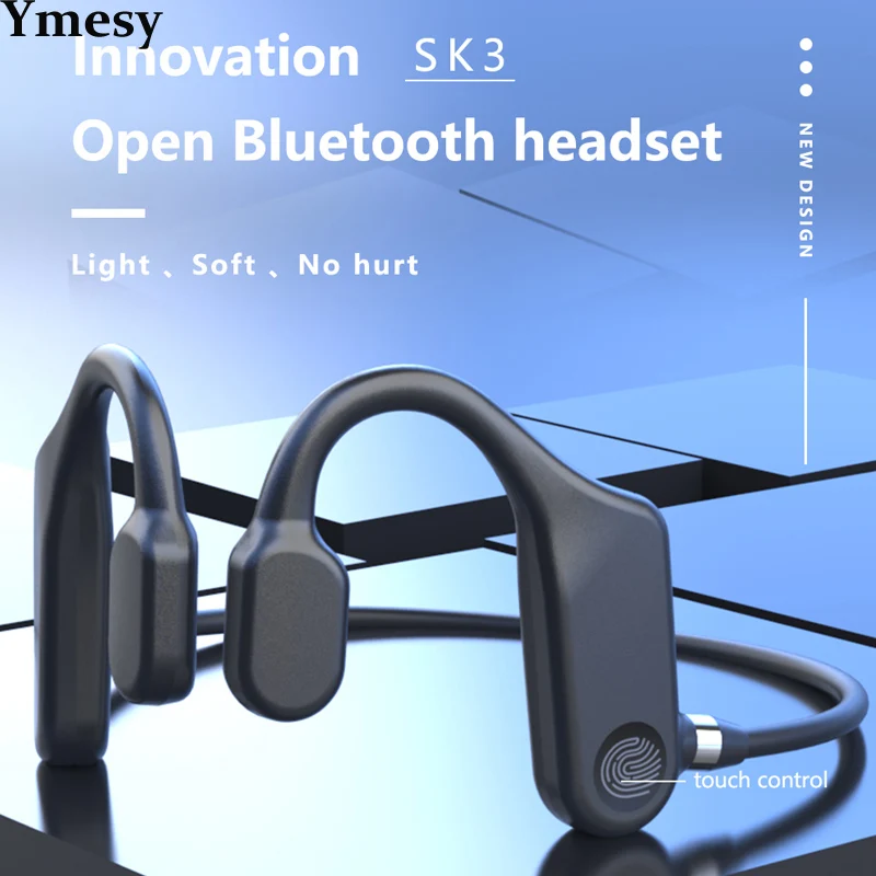 

Ymesy SK3 NEW-Bone Conduction Headphones Bluetooth 5.0 Wireless Bluetooth Headset Ipx6 Waterproof Sport Earphones for Running