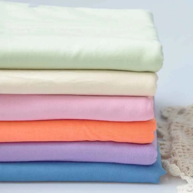 Summer Fashion Stretchy Solid color Cotton Sewing Fabric By Half Yards Dress Or T-shirt Jersey Material 50*170cm