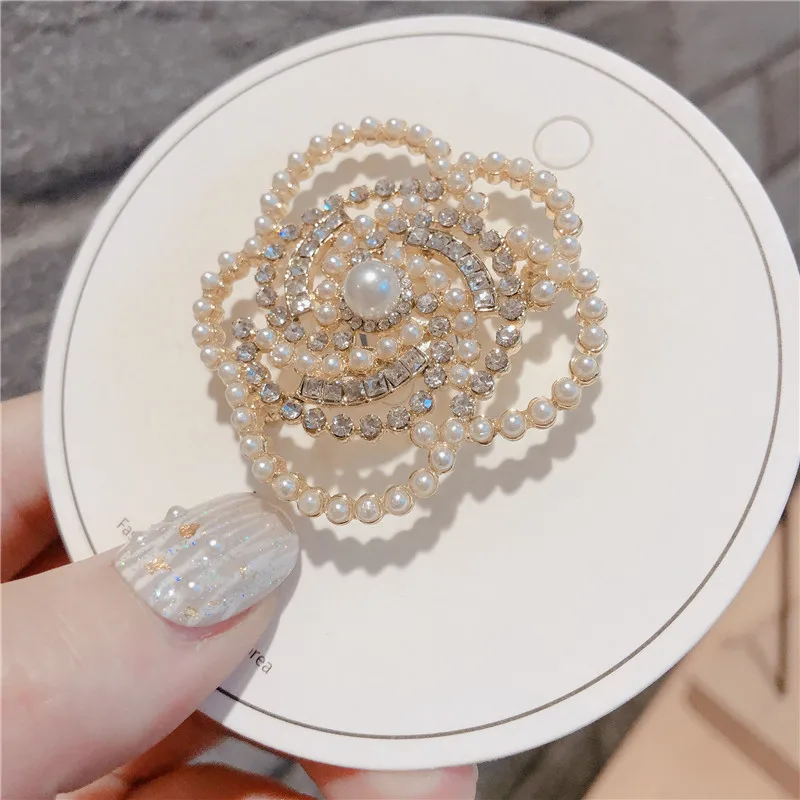 Роскошная брендовая брошь с дизайном камелии модная роза банкетная женская