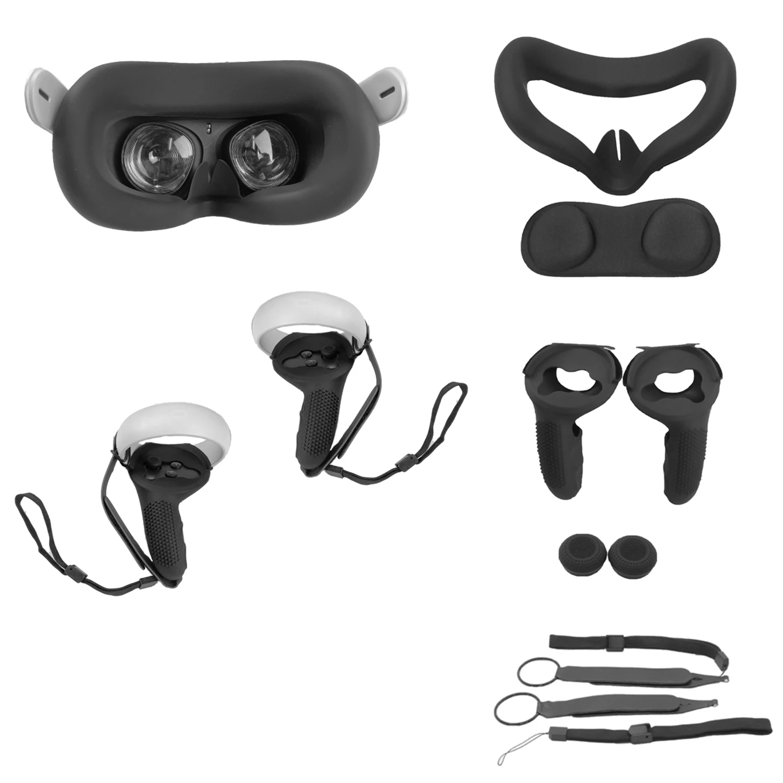

VR Accessorie Set Protective Cover For Oculus Quest 2 VR Touch Controller With Knuckle Strap Handle Grip For Oculus Quest2