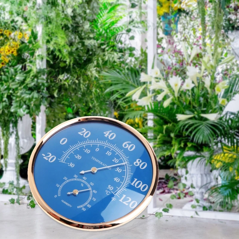 

Large Round Thermometer Hygrometer Temperature Humidity Monitor Meter Gauge Blue A0KF
