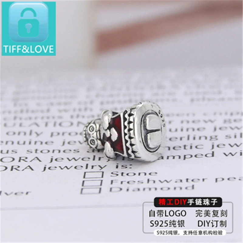 

100% 925 sterling silver DIY beads, red Santa granny, suitable for original charm bracelet accessories