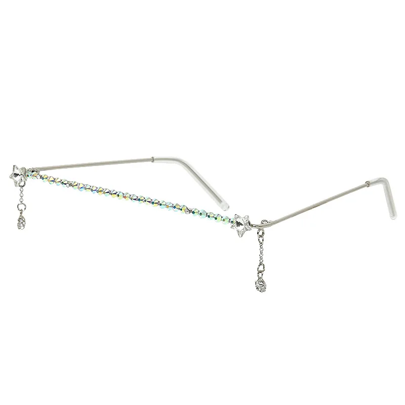 Бант Стразы солнцезащитные очки для женщин Безрамное 2020 алмазное украшение