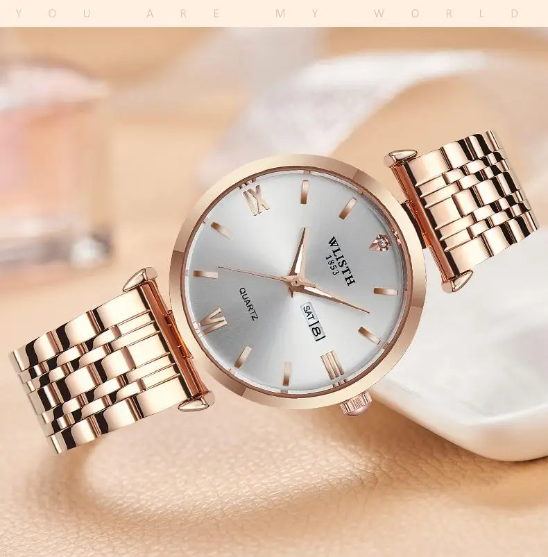 

WLISTH Watch Women Watches TOP Brand Luxury Quartz Wristwatch Rose Gold Clock reloj mujer relogio feminino zegarek damsk
