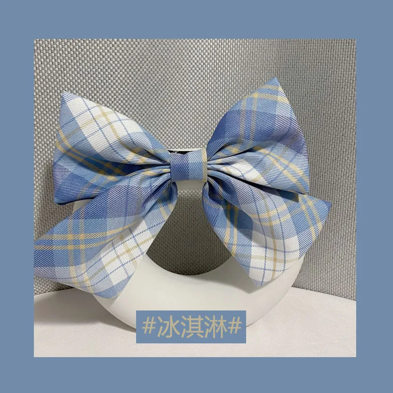 

Japanese JK uniform Bowknot Hairpin Hair Clip Spring clip Teen Girls Student Cute Plaid Side Clip Handwork Hair accessories