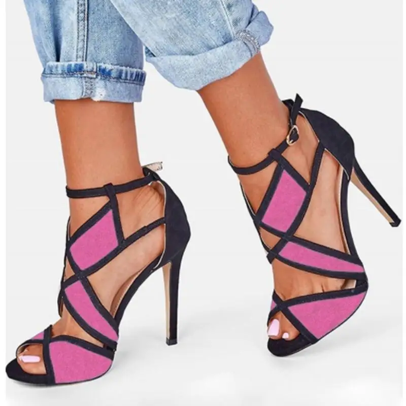 Новинка пикантные женские босоножки открытые туфли лодочки на высоком каблуке с