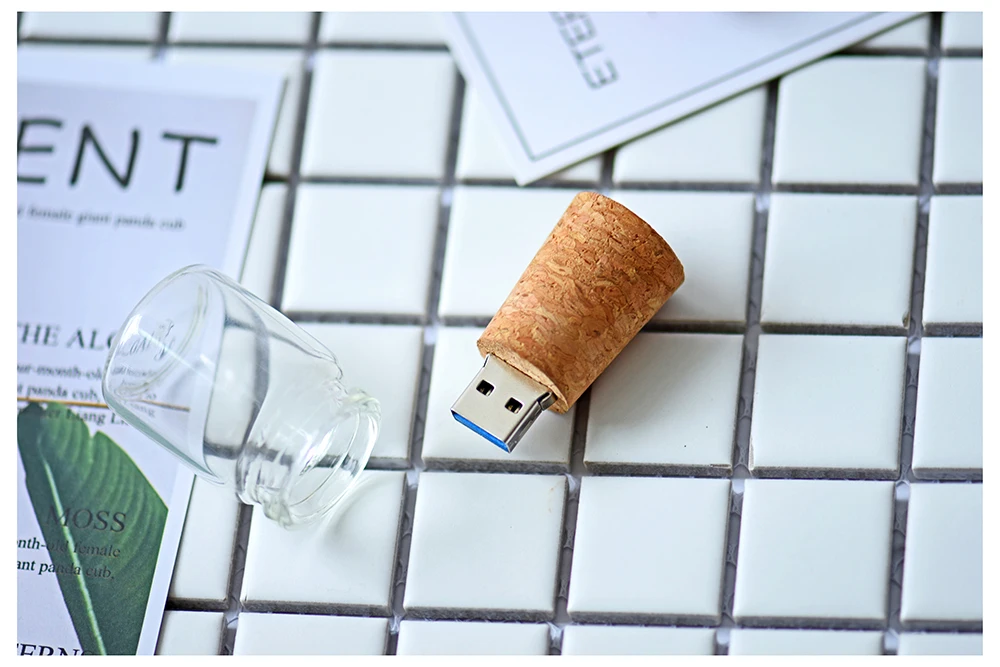 JASTER USB 3,0 стеклянная бутылка с пробкой USB флэш-накопитель(прозрачный) Флешка 4 ГБ 8 ГБ 16 ГБ 32 ГБ модная бутылка желаний подарок