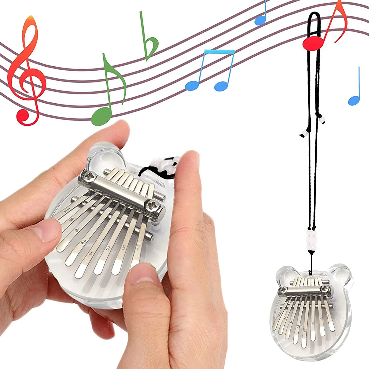 

Toy Musical Instrument Mini Thumb Piano 8 Key Finger Piano Musical Instrument Gift For Kids Adults Beginners