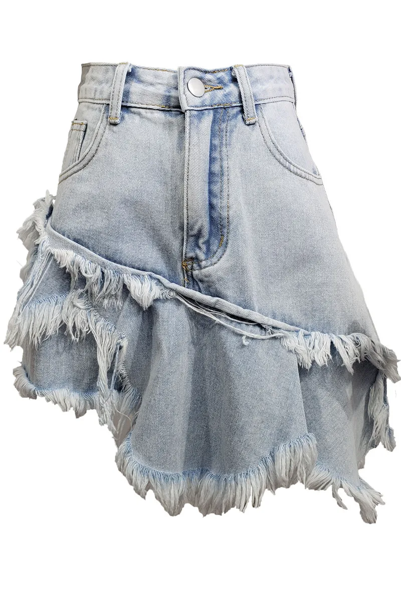 

Streetwear Denim Shorts Skirt for Women 2021 Summer High Waist Raw Hem Loose Slimming Casual Wide-Leg Shorts Outerwear Hot Pants