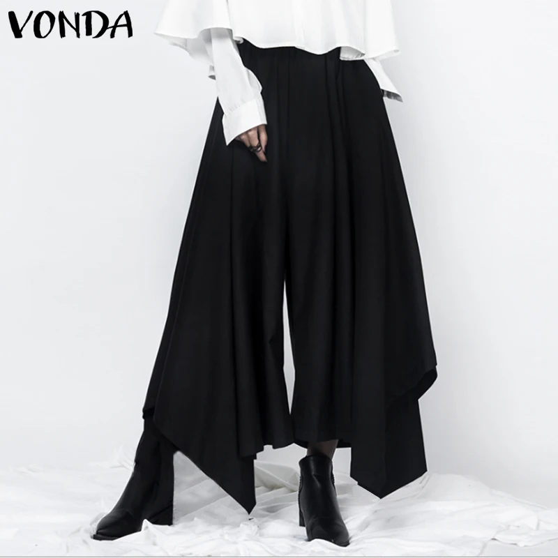 Брюки-султанки женские Асимметричные для вечерние офисные брюки VONDA 2021 с