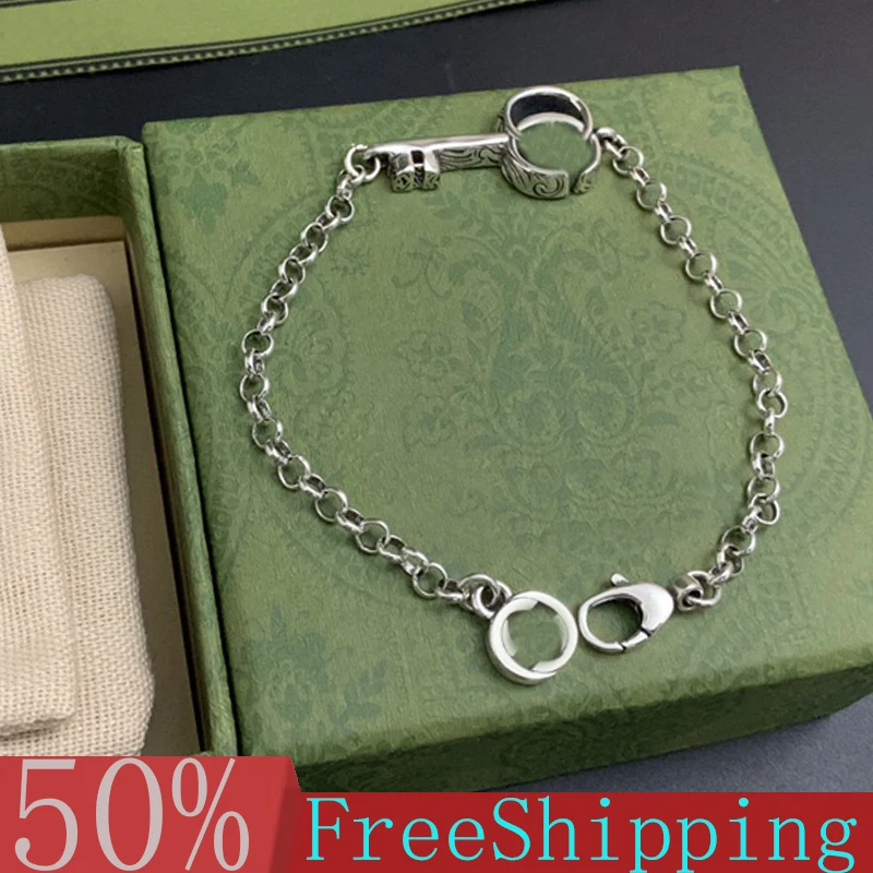 

Original Design Bracelet 925 Sterling Silver Key Bracelet Men And Women Couple Retro Hip Hop Luxury Brand Fashion All-match Gift