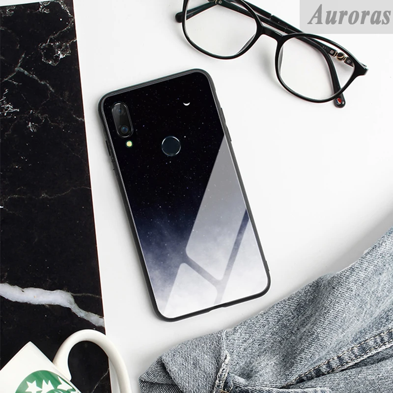 Auroras чехол из закаленного стекла для Realme 3 Pro с мраморным принтом мягкого ТПУ