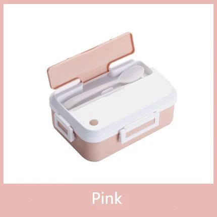 Pink Комплект из 3 предметов, Ланч-бокс, герметичная портативная микроволновая печь, контейнер для еды, офисный, школьный, туристический, детский, медицинский материал, Bento box - Цвет: Pink