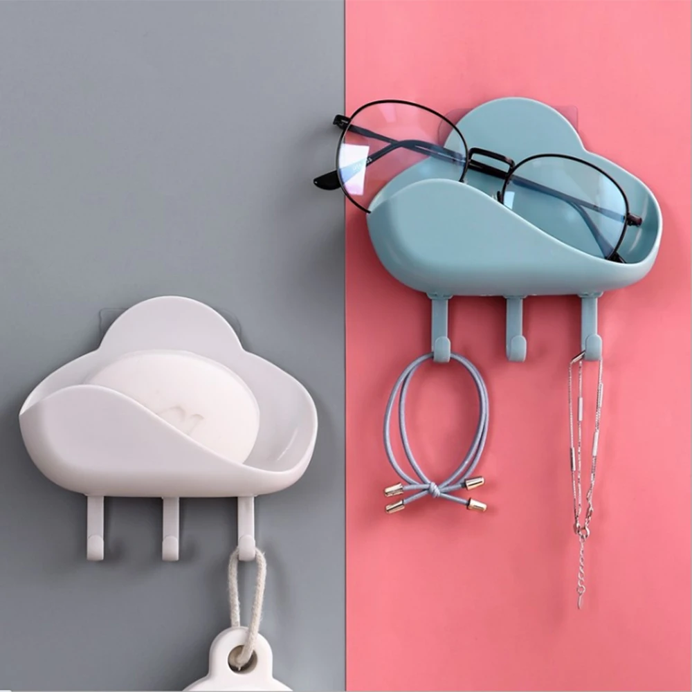 Коробка для мыла в ванную комнату милые декоративные крючки форме облака