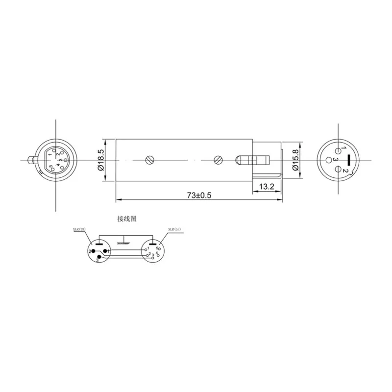 Переходник 3 Pin XLR штекер 5 гнездо адаптер для видеокамеры DMX светильник сигнала