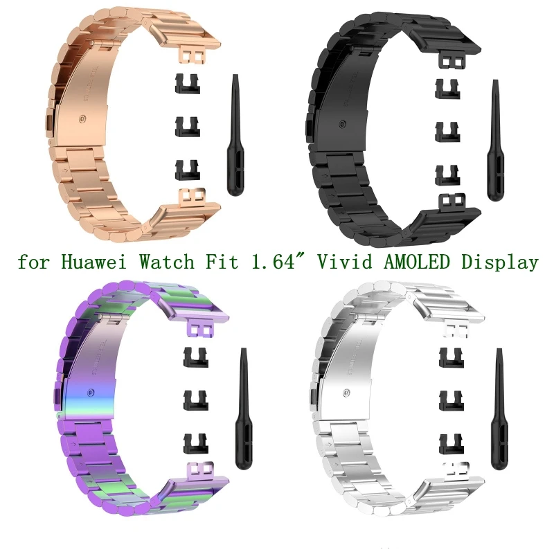 

Replacement Bracelet Stainless Steel Metal Wrist Strap Watch Band for Huawei Watch Fit 1.64" Vivid AMOLED Display