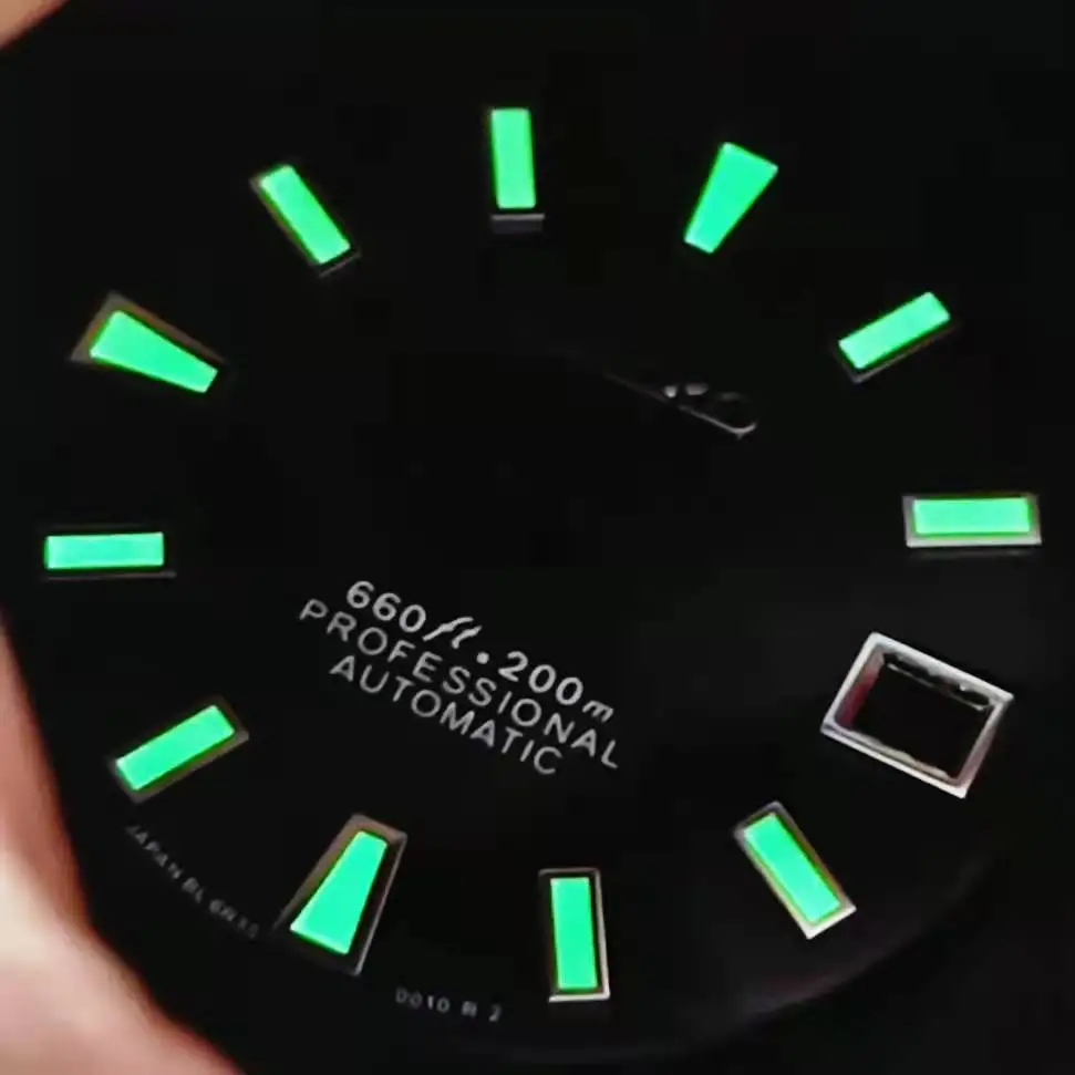 62mas dial black Strip nails silver gold for Skx007 / 009 Turtle Abalone NH35 MovemMechanical watch diving watch mod dial 28.5mm