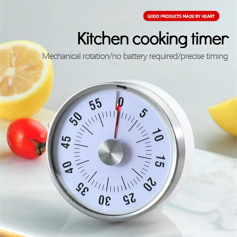 

Stainless Steel Timer Kitchen Cooking Alarm Clock Reminder Mechanical Round Countdown Magnetic Clock Timer Kitchen Acceessories