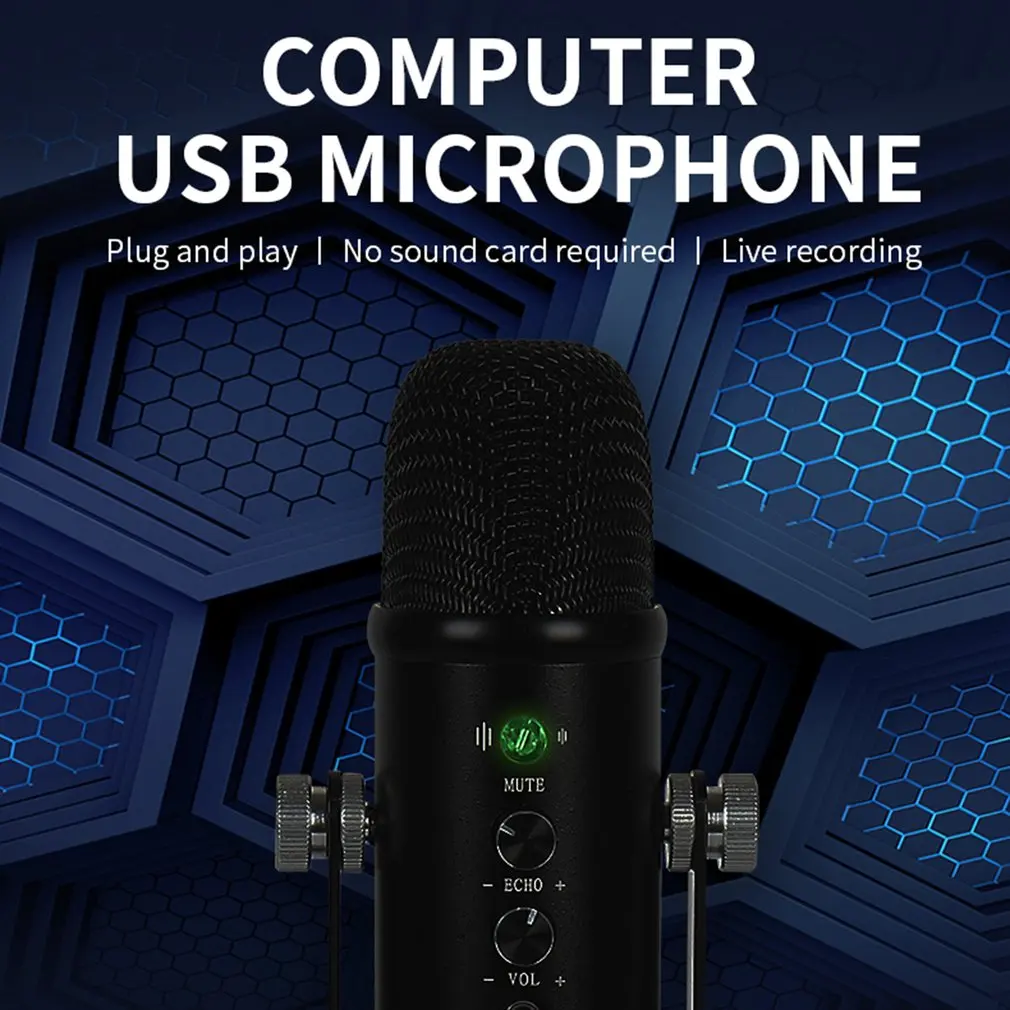 

USB Condenser Microphone Plug-Play Noise Cancellation Microphone For Phone PC Voice And Music Recording Microphone