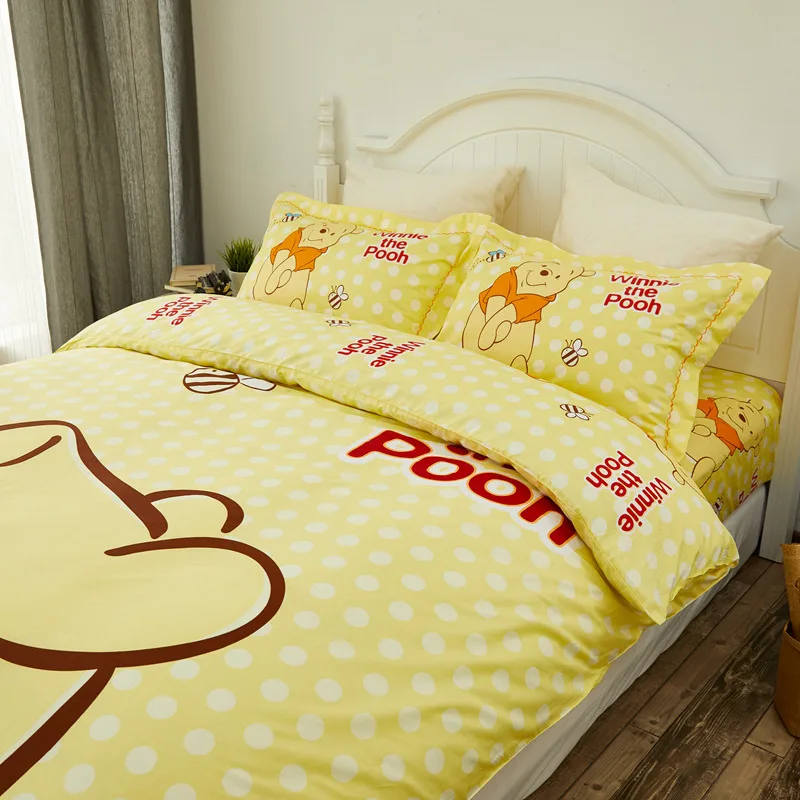 Набор постельного белья из 100% хлопка большой желтый Винни постельное белье