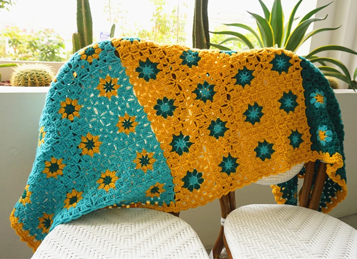 Крючком ручной работы афганское одеяло чехол для стола крючком подушка дивана