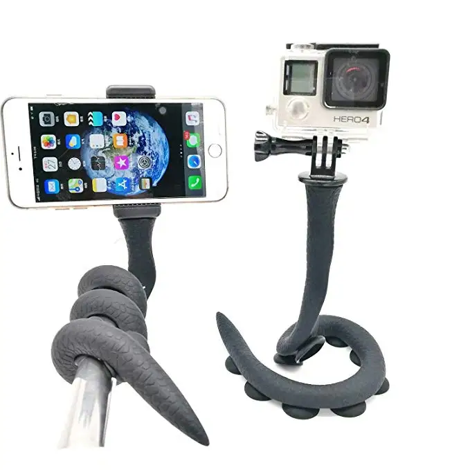 

Flexible Smartphone Selfie Stick Lazy Snake Phone Pod Camera Tripod Mount with Ball Head Suction Cup Pad for Gopro SJCAM