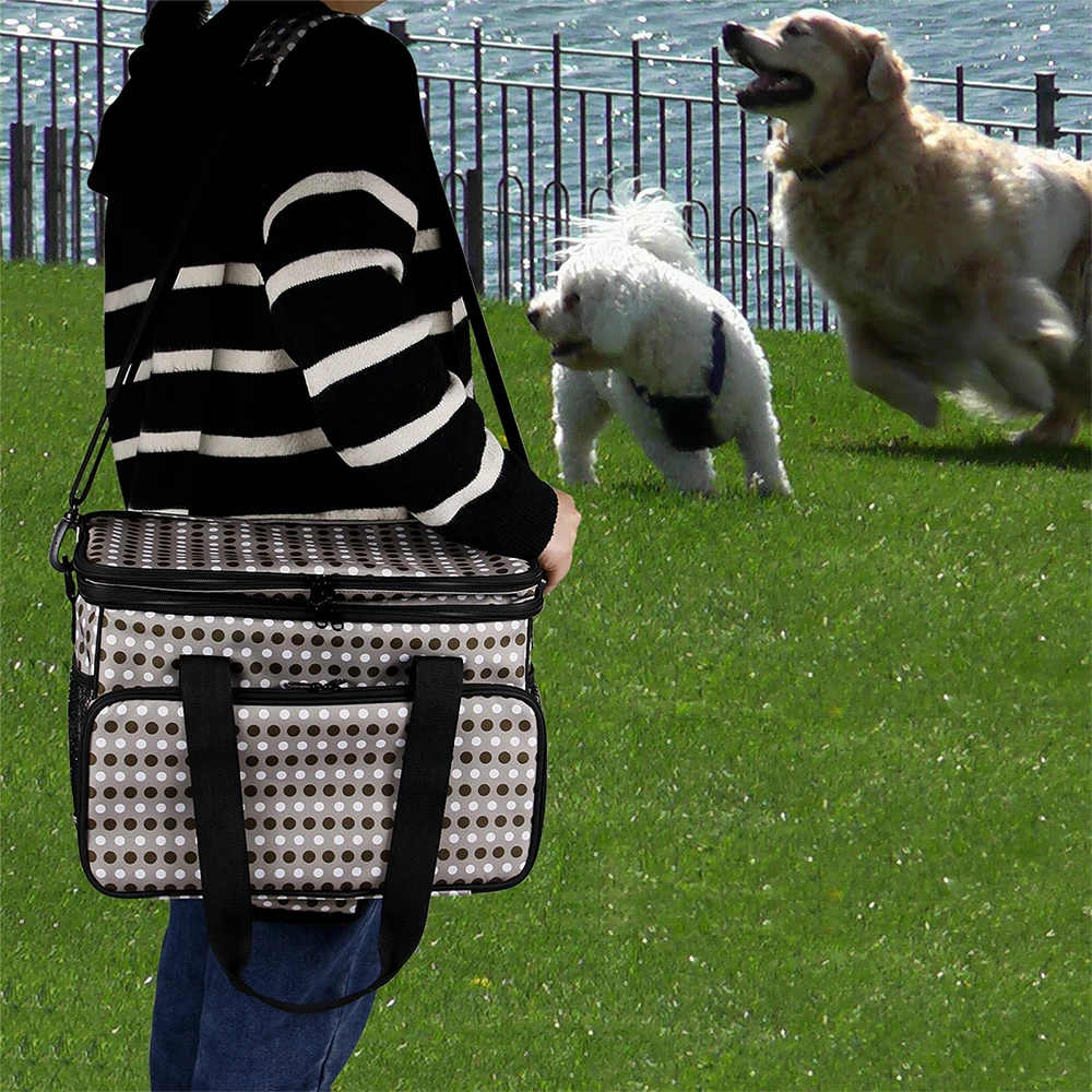 

Pet Outing Shoulder Bag Dog Food Carrying Portable Travel Bag Pet Supplies Storage Bag Color Dot Dog Food Bag Pet Carrier