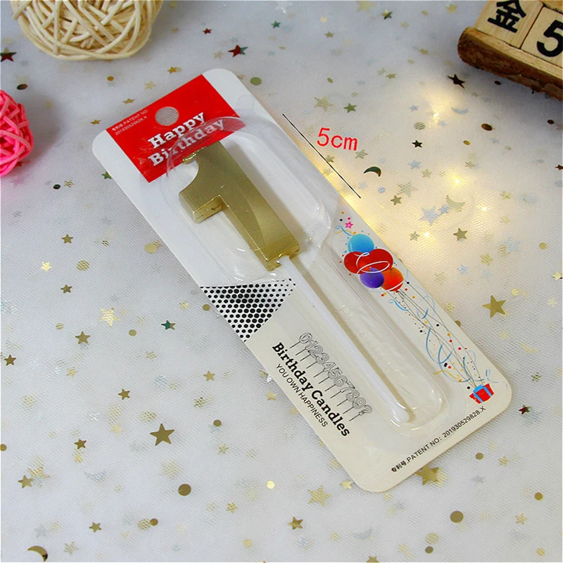 С Днем Рождения цифра свечи золото 0-9 цифровой торт Топпер Детские сувениры на