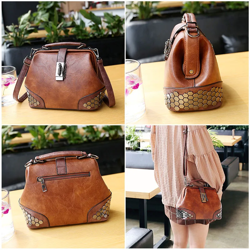 

Classic Vintage Design Pu Leather Crossbody for Women Fashion Wild High Quality Shoulder Handbags Casual Female Top-Handle