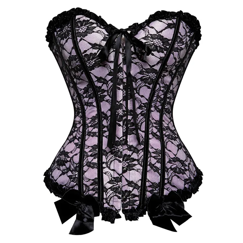 

bustier corsets for women lingerie top plus size lace up flower print gothic corselet overbust sexy victorian fashion
