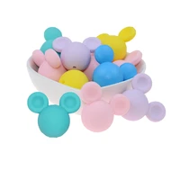 silicone beads teething beads 10pcs cartoon baby teether bpa free food grade silicone colorful chew necklace newborn accessori
