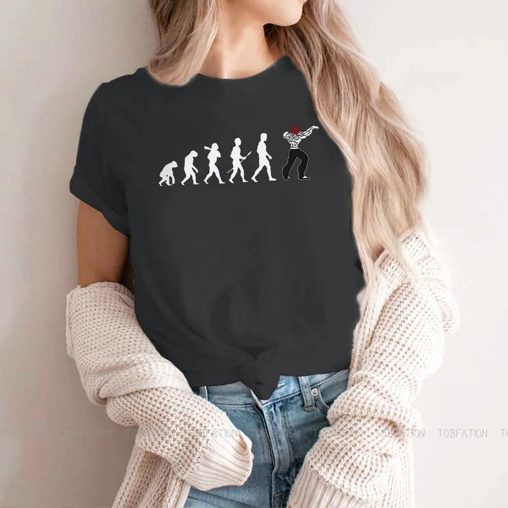 

Evolution Ogre Women TShirt Grappler Baki Hanma Yujiro Dou Manga Girls Basic Tees O-neck Female T Shirt 4XL Humor Hipster Gift