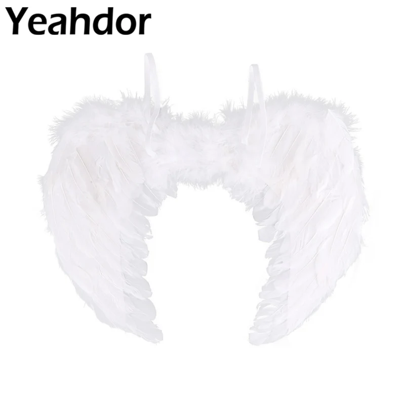 Детский карнавальный костюм с крыльями ангела Феи из настоящего пера для